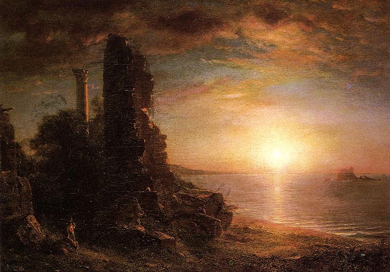 A Lanscape portrait of the Syrian beach by Frederic Edwin Church, composed in 1873.